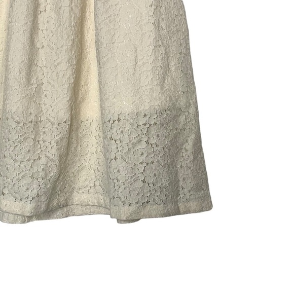H&m Ivory Cream Lace A-Line Skirt Elastic Stretch Modest Chic Midi Skirt Size 4 - Picture 5 of 13